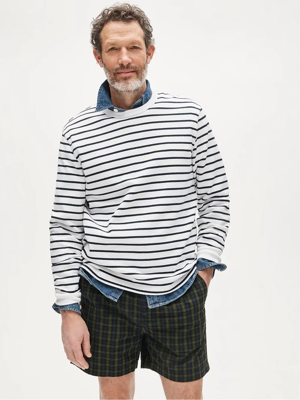 J. Crew Long-sleeve Crewneck in Striped Maritime Jersey Size XL NWT $98 CR195